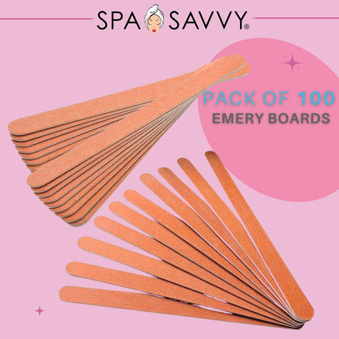 Nail File Set, 100 Count, Double Sided 4.5 Inch Emery Board Nail Files for Natural Nails Care, Pedicure and Manicure Tools