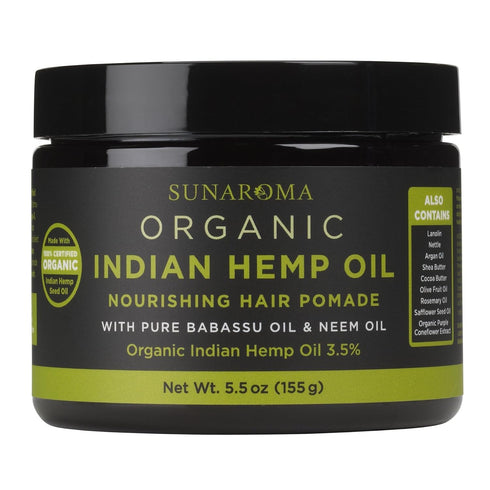 SUNAROMA Organic Hair Pomades - Indian Hemp Oil for Natural Hair Care and Styling.