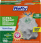 Hefty Ultra Strong Tall Kitchen Trash Bags | 13 Gallon | Gray | Clean Burst | 110 Count | Made with 50% Recovered