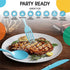 50 Pcs Heavy Duty Light Blue Disposable Plastic Spoons, Light Blue Plastic Cutlery
