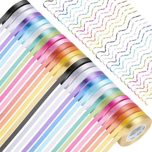 30 Rolls Curling Ribbons, 1/5" Wide x 11 Yards for Wedding and Birthday Party Decorations