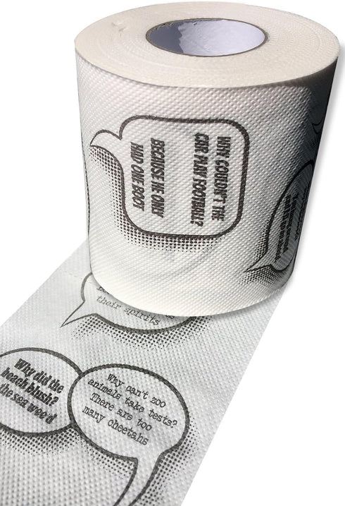 Funny Toilet Paper with Printed Jokes & Riddles, 85 Ft Quilted Toilet Roll, Fun Gifts for Women, Perfect Prank Gifts