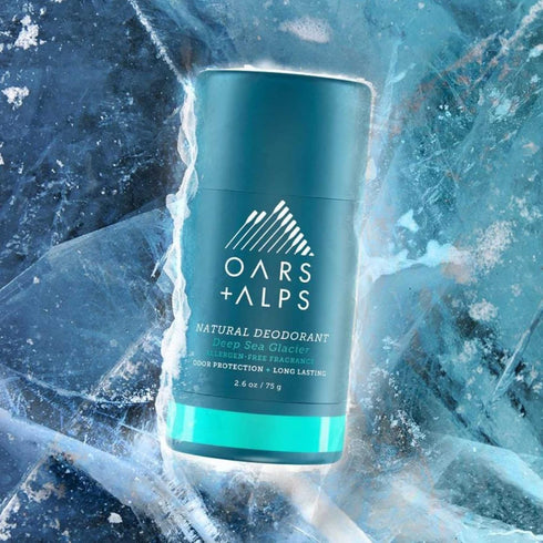 Oars + Alps Aluminum Free Deodorant for Sensitive Skin, Vegan, Deep Sea Glacier, 2.6 Oz, 1 Pack, Dermatologist Tested