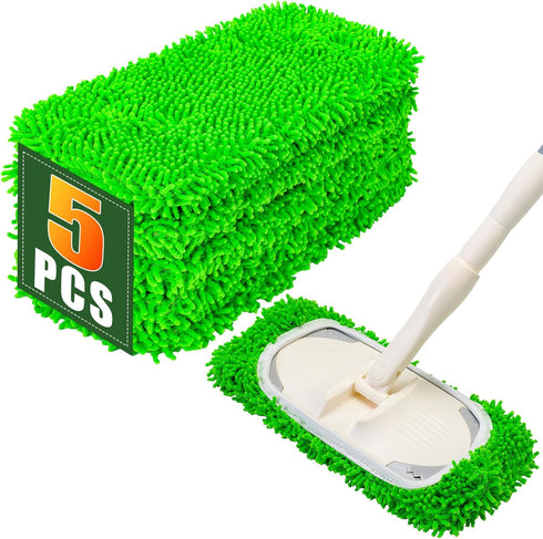 Vickorpen Mop Pads for Swiffer Sweeper Reusable Microfiber 5PCS Dry Wet Replacement Mop