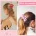 Satin Scrunchies Set of 12 - Elastic Silk Bubble Hair Accessories for Girls, Pink Gifts