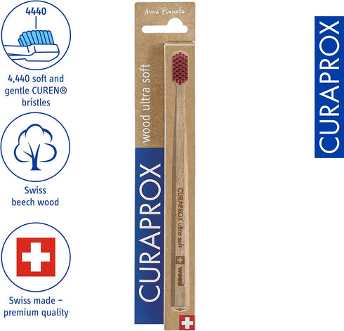 Curaprox Wood Ultra Soft Toothbrush, Assorted Colors