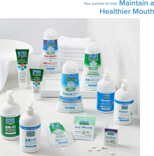 SmartMouth Original Activated Mouthwash, 16 Fl Oz, for Fresh Breath & 24-Hour Bad Breath Relief with Fresh Mint Flavor