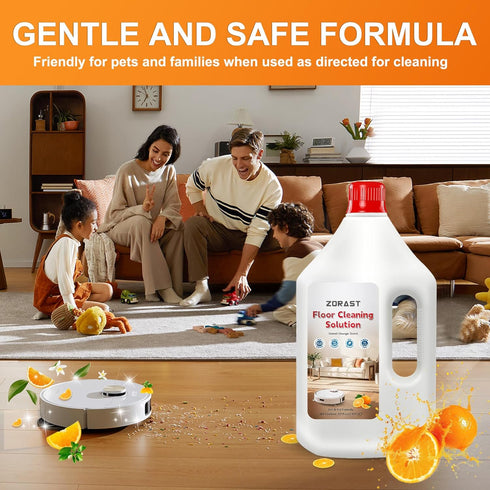 ZORAST 82 Oz, (S7, S8, Q7, Q8 Floor Cleaning Solution Sweet Orange Scent, Fl Compatible with All Roborock Mopping