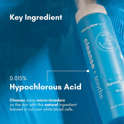 0.015% Hypochlorous Acid Spray - HOCL - Antibacterial Hypoallergenic Sensitive Skin Toner Cleanse, Soothe for Face and Body - Acne - Eczema - Post Workout - Eyelid - Redness (6.8 fl oz)