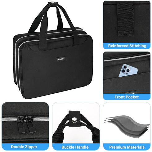 Tattoo Travel Case for Supplies, Carrying Bag for Equipment and Accessories, Tattoo Storage Organizer, Black, Bag Only