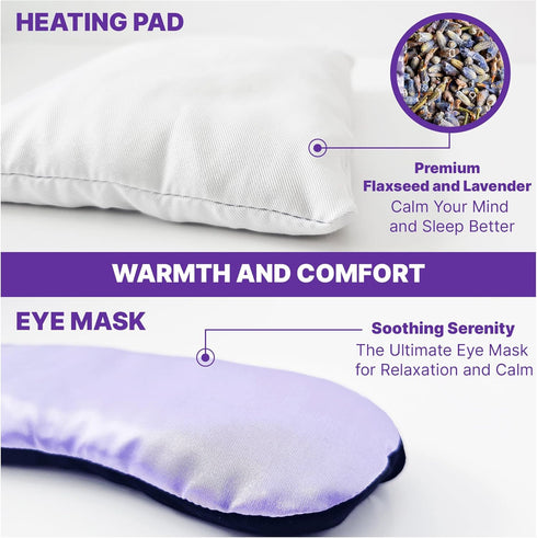 UNITASH Microwavable Heating Pad for Period Cramps + Eye mask Heating padMachine Washable Cover-Cute Stuffed Animal