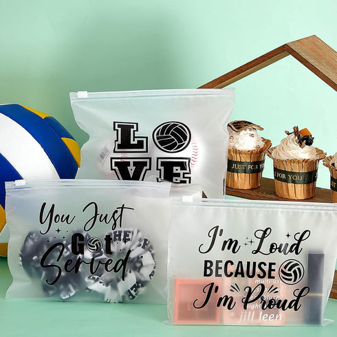 54 Pieces Volleyball Pouch EVA Matte Small Makeup Bag, Waterproof Cosmetic Bags, Portable Volleyball Pencil Case for