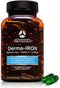 Derma-Iron Supplement for Men and Women - Iron Blood Builder Pills with Collagen and Natural Vitamin C for Hair and Skin