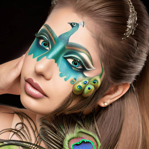 MEICOLY Teal Face Body Paint Stick, Cream Blendable Full Body Paint, Sweatproof Waterproof Makeup Stick