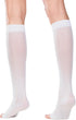 Sheer Compression Stockings, 15-20 mmHg, Women's Knee High Length, Open Toe, Large, White by Truform