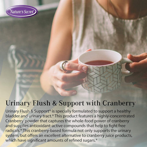 Nature's Secret Urinary Flush & Support with Cranberry, 60 Capsules for Healthy Bladder