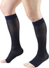 Truform Sheer Compression Stockings, 15-20 mmHg, Women's Knee High Length, Open Toe, 20 Denier, Navy, Large