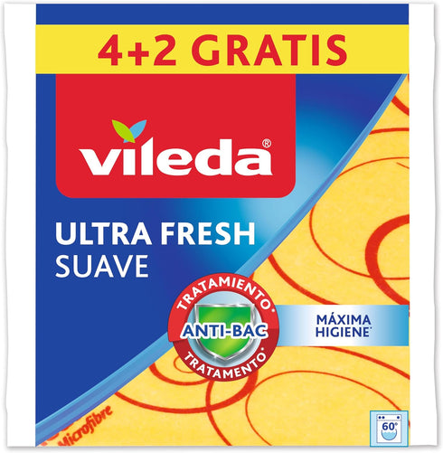 Vileda 142010 Soft Cloths, 30% Microfibre, Pack of 4 Plus 2 Free by Vileda