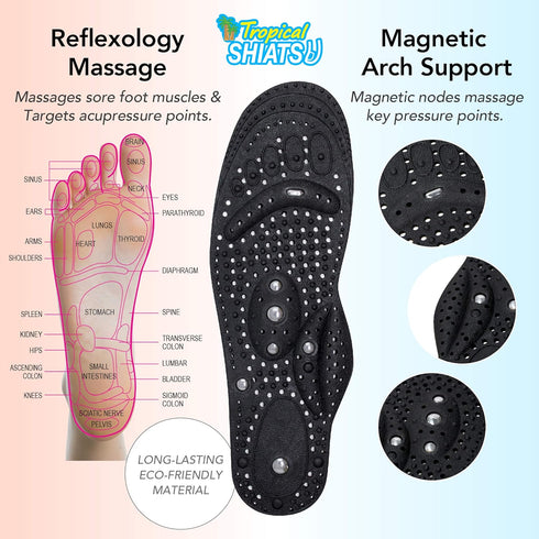 Daiwa Felicity Magnetic Insoles for Men & Women - Orthopedic Acupressure Shoe Inserts for Foot Health, Reflexology