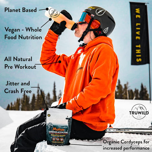 TruWild All Natural Pre Workout Powder Drink Mix - 20 Servings Pineapple Mango for Men & Women, No Jitters