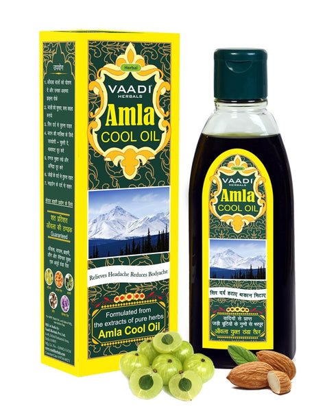 Vaadi Herbals Amla and Brahmi Blend Hair Oil - 6.76 Ounces Therapeutic Grade for Hair Growth and Cooling