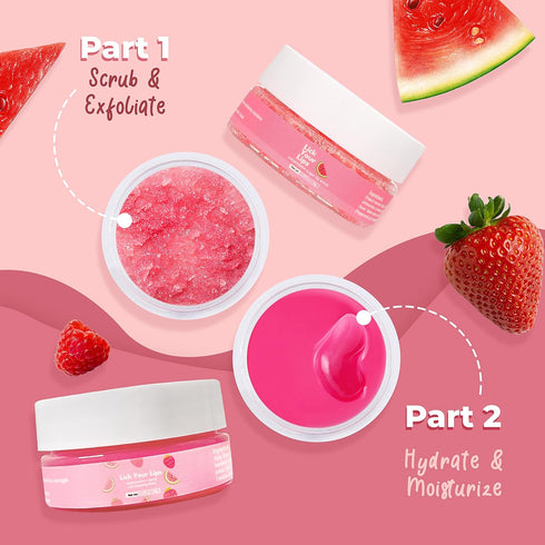 Watermelon Sugar Lip Scrub - Organic Exfoliator and Moisturizer for Dry Lips by Lick Your Lips (20g)