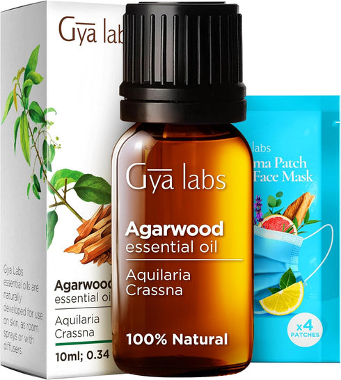 Set Set 2x0.34 oz Agarwood & Sandalwood Essential Oils - Aromatherapy Grade Essential Oils - fl - Gya Labs