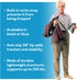 Carex Soft Grip Folding Cane, Adjustable Height (33"-37"), Metallic Blue, Anti-Slip Rubber Tip