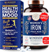 Iron Pills for Women - Iron Supplement with Folic Acid for Anemia, Period, Pregnancy Support - 180 Vegan Tablets