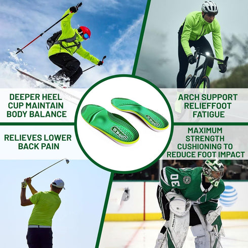 220lbs+ High Arch Support Insert, Orthotic Insole for Plantar Fasciitis Relief, Flat Feet Comfort, Size 8, 270MM