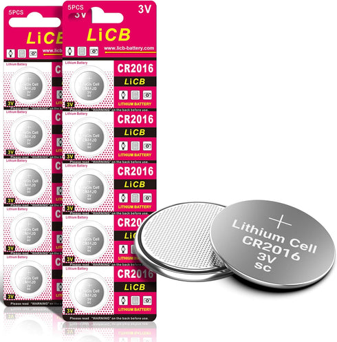 LiCB CR2016 3V Lithium Battery - 10-Pack