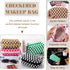 4Pcs Checkered Makeup Bag for Women, Knitted Small Cosmetic Pouch, Cute Aesthetic Travel Toiletry Organizer