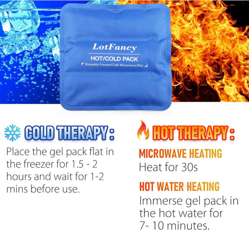 LotFancy Reusable Elbow Ice Pack with Brace Wrap - Hot Cold Therapy Compress for Tendonitis, Golfers, Tennis Elbow