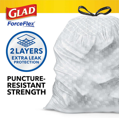 Glad Trash Bags, OdorShield Tall Kitchen Drawstring Garbage Bags, Lavender, 13 Gal, 110 Ct by Glad