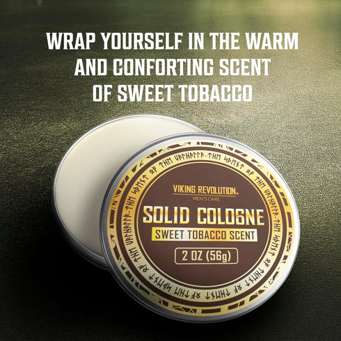 Viking Revolution Sweet Tobacco Solid Cologne for Men, 2 Oz - Travel Cologne Balm (1 pack)