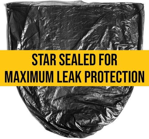 Aluf Plastics 20-30 Gallon Trash Bags, 100 Count, 1.1 MIL Low Density Plastic Garbage Bags, Black