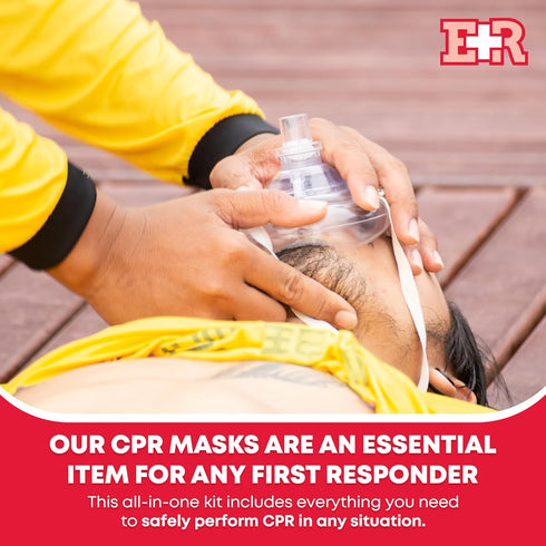 Adult and Infant CPR Mask Combo Kit – Includes 2 CPR Masks with One-Way Valves, Vinyl Gloves, Alcohol Prep Pads