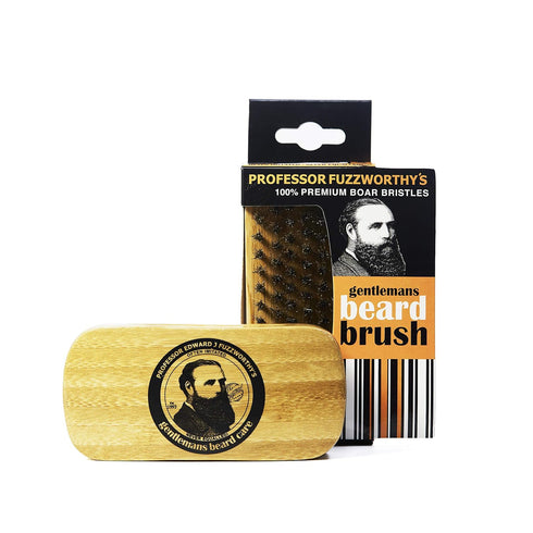 Professor Fuzzworthy's DELUXE Beard Brush - 100% Boar Bristle, Natural Bamboo Wood Handle, Easy Beard Grooming Tool