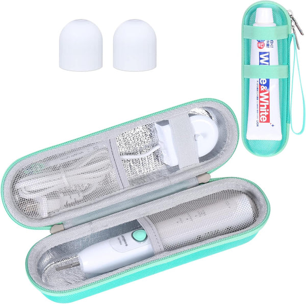 khanka Hard Electric Toothbrush Travel Case with 2 Pack Toothpaste Cap, Compatible with Philips Sonicare