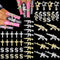 RODAKY 50PCS 3D Cross Gun Nail Charms, Gold Dollar Sign Nail Art Jewelry, Multi Style Nail Gems for Manicure
