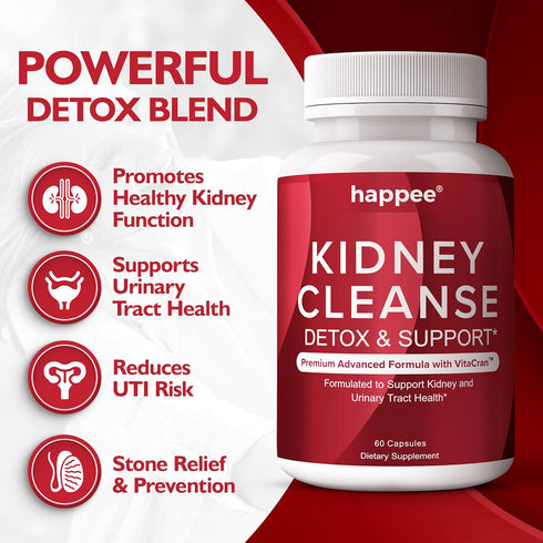 Kidney Cleanse Detox & Repair - Natural Kidney Support Supplement - Clinically Studied Cranberry Extract & 20+ Herbs for Kidney Function Support & Urinary Tract Health - Kidney Flush Detox Pills