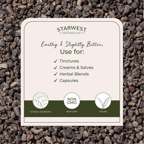 Starwest Botanicals Organic Black Cohosh Root, 4 oz Pouch, Dried Loose Herb for Tea