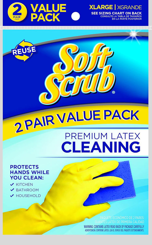 Yellow Reusable Latex Household Glove by Soft Scrub