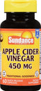 Sundance Apple Cider Vinegar 450 mg - 60 Quick Release Capsules, Pack of