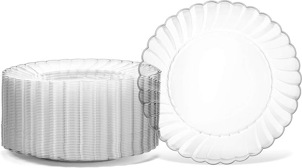 Oasis Creations Premium Hard Plastic Plate Set 50 x 6 Clear Round