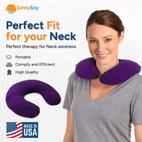 SunnyBay Microwave Heating Pad, Microwavable Heated Neck Pillow for Moist Hot Therapy, Aromatherapy, 2.5 lbs, Purple