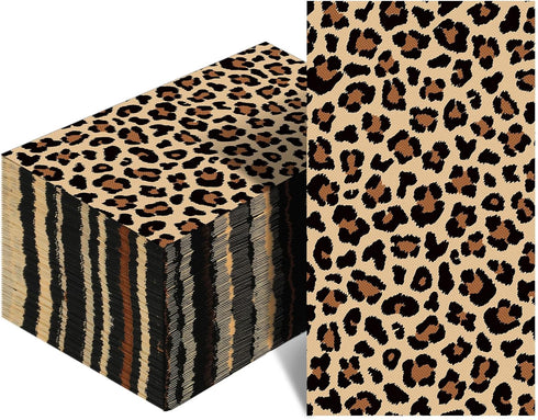 Zonon Leopard Print Guest Napkins Animal Disposable Guest Hand Towels Bathroom Cocktail Dinner