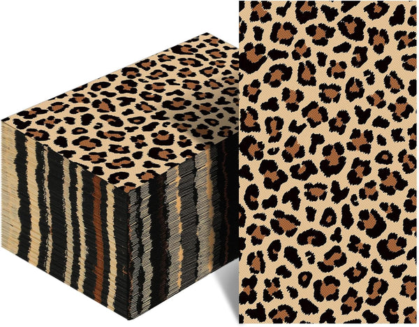 Zonon Leopard Print Guest Napkins Animal Disposable Guest Hand Towels Bathroom Cocktail Dinner