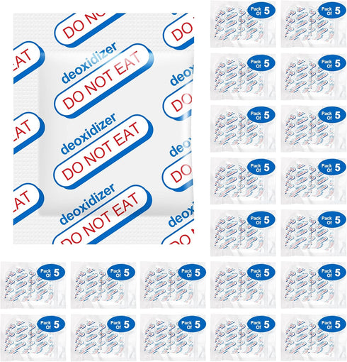 400cc Oxygen Absorbers for Food Storage, 100 Count (20 Packs of 5) for Long Term Food Storage & Survival