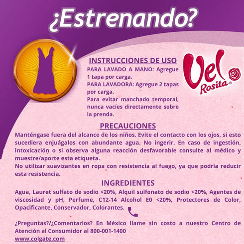 Vel Rosita 450 ml Detergente Liquido para Ropa Delicada